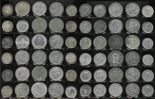 60 Silver World Coins (gross Wt 38.  0 Troz) Canada France Germany & More No Rsv
