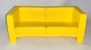 Vintage Barbie Mattel Yellow Plastic Couch Sofa Furniture Piece Chair Town House