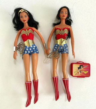 2 Dc Comics Wonder Woman Barbie Dolls Mattel Toys 2003