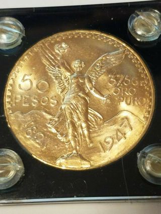 1947 Mexico Gold 50 Pesos - 1.  2057 Oz Gold - 37.  5 Grams Gold 1