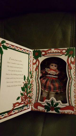 Marie Osmond Doll Porcelain Greeting Card Mini Doll Christmas 1993 Box