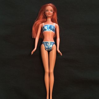 Mattel Barbie Midge Doll Red Hair Green Eyes Blue Swimsuit 1999 Palm Beach