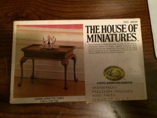 1/12 Scale Queen Anne Tea Table Kit 40039 House Of Miniatures Open Complete