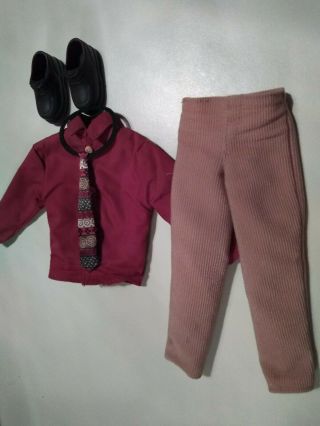 Ken Barbie Clothes Fashion Avenue Wine Dress Shirt Tie Slacks & Shoes Opened