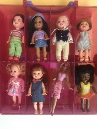 Kelly Club Carrying Case,  Barbie Mattel With 7 Tommy/kelly Dolls With