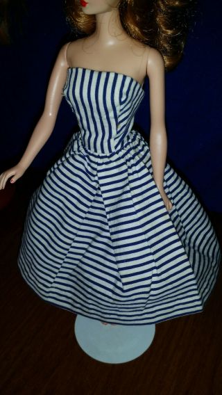 Vtg 1959 - 62 Mattel Barbie Cotton Casual Striped Dress Only 912 Replacement Euc