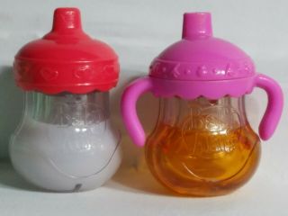 Baby Alive Doll All Gone Sippy Cup Disappearing Milk & Apple Juice Bottle