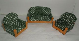 Sylvanian Families Calico Critters Living Room Couch & 2 Chairs Green