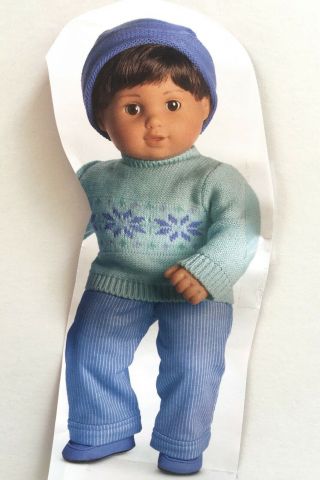 American Girl Bitty Twins Boy Fair Isle Sweater Set Outfit & Book - 2