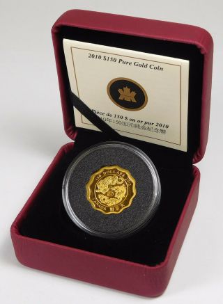 2010 $150 Canada Proof Gold Coin - Blessings Of Strength - Box &