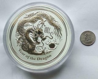 2012 - P Silver Kilo Australia Year Of The Dragon $30 Dollar Coin.  999 Perth 3