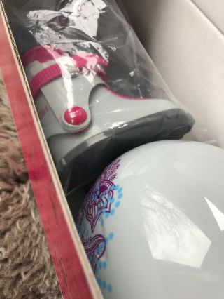 American Girl Doll Ski Set Skis Boots Helmet Goggles Poles Cond.  Box