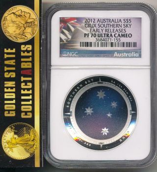 2012 Australia Silver $5 Southern Sky Crux Ngc Pf70 Ultra Cameo Early Releases