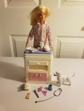 Barbie Happy Family Baby Doctor.  Doll,  Exam Table,  Accessories,  Pets,  No Baby