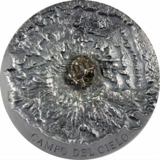 Chad 2018 5000 Francs Campo Del Cielo Meteorite - Meteorite Art 5oz Silver Coin