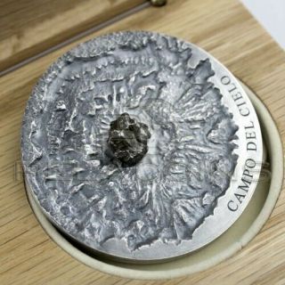 Chad 2018 5000 Francs Campo del Cielo Meteorite - Meteorite Art 5oz Silver Coin 3
