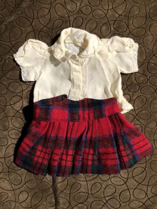 Terri Lee Doll Clothing Red Plaid Skirt And Cream Blouse