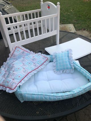 American Girl Pleasant Co Bitty Baby Doll Crib Bedding Mattress Bumper Blanket