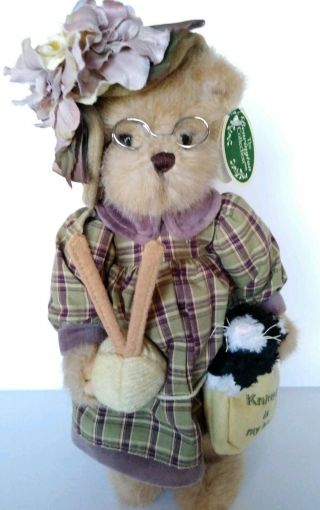 Bearington Bears Plush Teddy Bear Knitter And Pearl 14 "