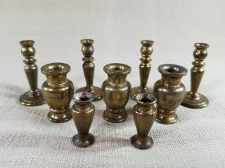 1:12 Scale Brass Dollhouse Miniature Vases Lamps Primitive Victorian Accessory