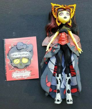 Monster High Doll Luna Mothews Boo York With Diary Booklet Mattel Euc
