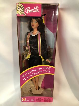 My Graduation 2004 Barbie Doll Hispanic Latina C5264 Black Cap & Gown Tassle