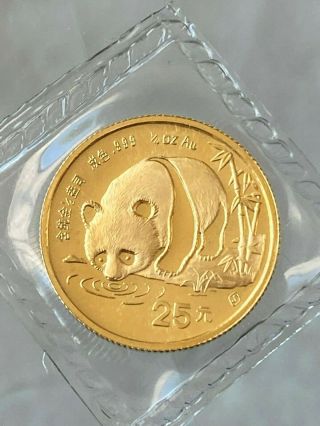 1987 - S 1/4 Oz.  999 Gold Panda 25yn China -