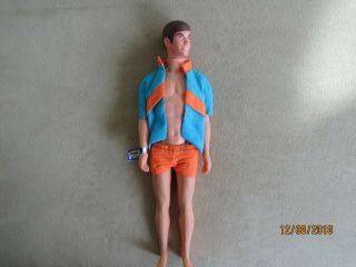 1969 Mattel Barbie Talking Ken Doll In Outfit - W/ Wrist Tag Mute