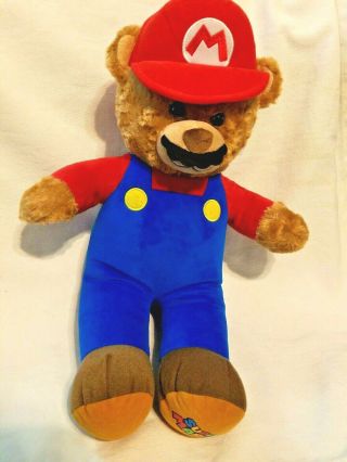 Build A Bear Nintendo Mario Bros Plush Bear Stuffed Animal 18 " Soft Toy
