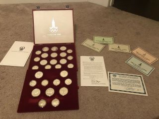 1980 Russia Moscow Olympic Silver (. 900) Coin Set W/ Box