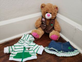 Build A Bear Girl Scouts 16 " 100th Anniversary Bear Plush With Outfits