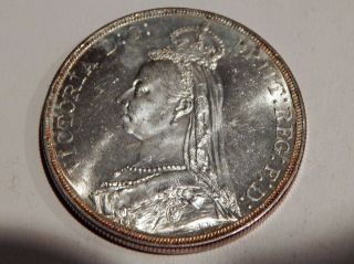 1887 Great Britain Queen Victoria Silver Crown Brilliant Uncirculated Coin