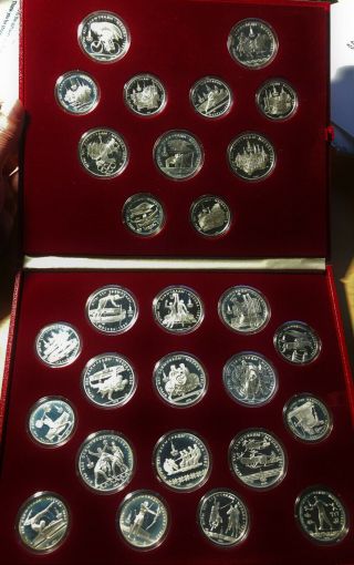 1980 Moscow Olympics 28 Piece Silver Set (20.  25 Asw) - -