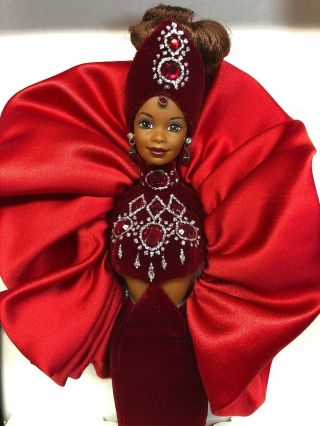 12” Mattel Barbie Bob Mackie “ruby Radiance” Jewel Limited W/ Box &