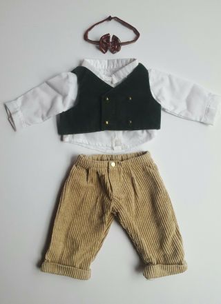 American Girl Bitty Twin Boy 2003 Holiday Outfit With Plaid Bow Tie