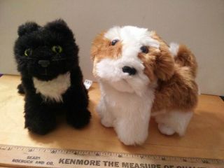 5 " American Girl Plush Inkpot Black Cat And Barksee Brown & White Dog