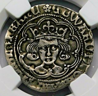 Ngc Vf 30.  York.  Edward Iv Groat.  War Of The Roses.  England Silver Coin.
