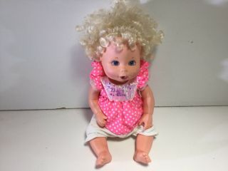 Vintage Kenner Baby Alive Doll With Dress Diaper Blonde