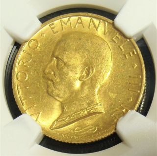 Italy: Vittorio Emanuele Iii Gold 100 Lire 1931 - R Ms62 Ngc.