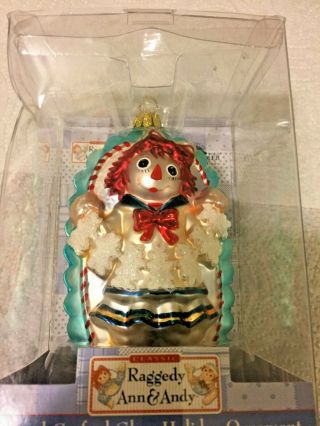 Raggedy Ann & Andy Hand - Crafted Glass Holiday Ornament (Size 5 