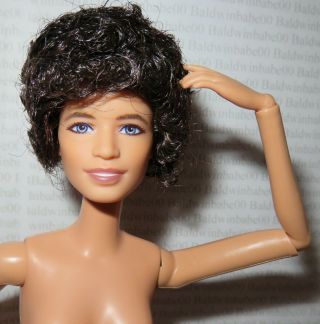 (c13 Nude Barbie Brunette Astronaut Sally Ride Articulated Pazette Doll For Ooak