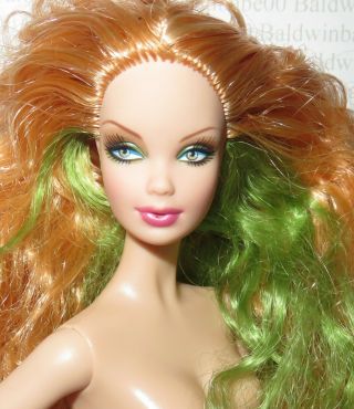(b18) Nude Barbie Auburn Hair Wear Top Model Muse Summer Steffie Doll For Ooak
