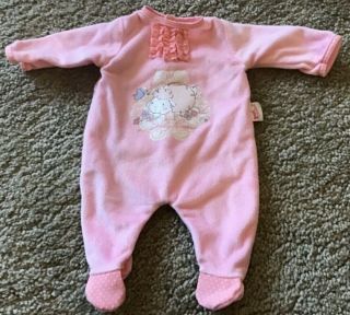 Zapf Creation Baby Chloe Doll Clothes Pink Footed Sleeper Lovely Princess Euc
