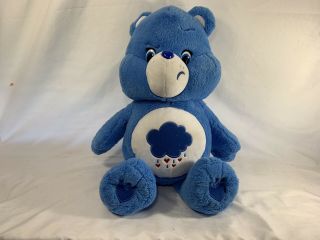 Care Bears Large Plush Blue Heart Clouds Rain 20” Inches Grumpy Sad Carebears