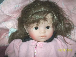 1993 Corolle 14.  5 " Girl Doll Brown Hair Pink Floral Dress Black Shoes Coat Fra