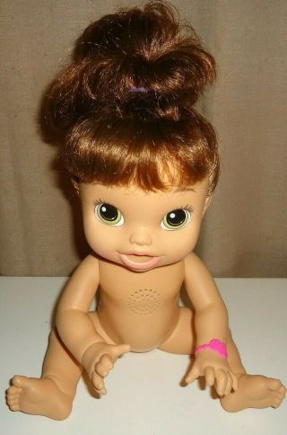 Hasbro Baby Alive Talks Pees And Poops Brunette Green Eyes Doll 14 "
