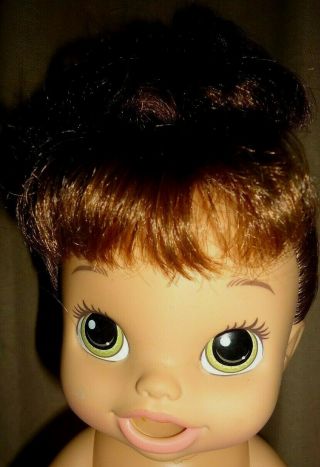 Hasbro Baby Alive Talks Pees and Poops Brunette Green Eyes Doll 14 