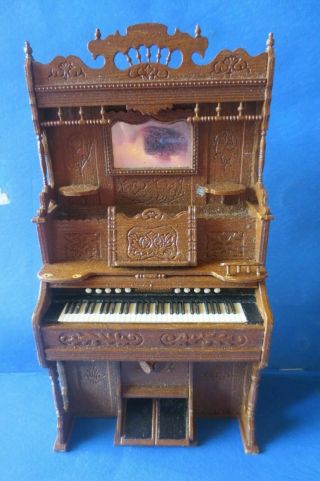 Miniature Dollhouse Chrysnbon Pump Organ Upright Piano 1:12