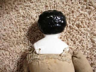 OLD Stuffed Doll with Porcelain Head & Shoulders Made In Germany 3