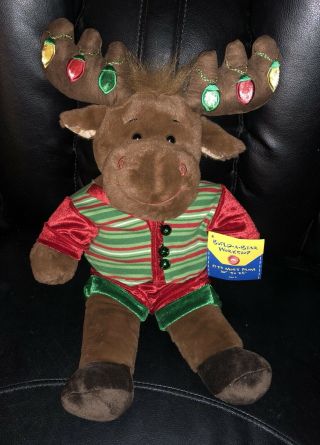 Build A Bear Christmas Moose Reindeer W Light Up Antlers Comes With Outfit